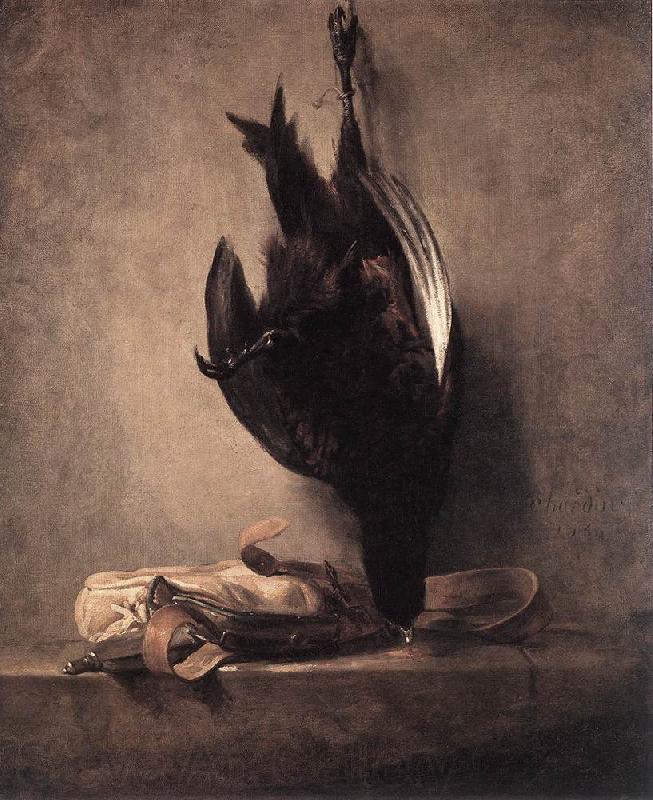 jean-Baptiste-Simeon Chardin Still-Life with Dead Pheasant and Hunting Bag Spain oil painting art